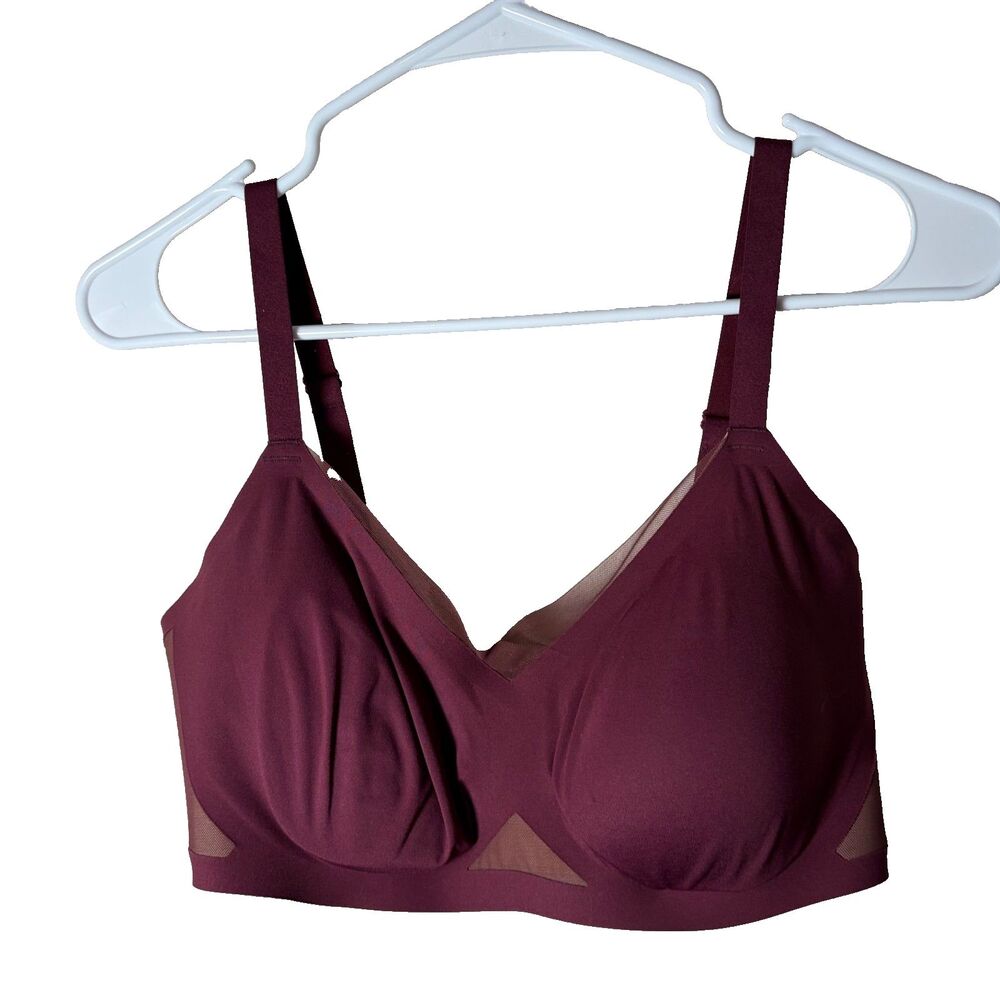 Honey Love Bra Women's XL Maroon 38D/DD E Beige Adjustable Wireless